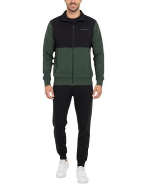 Lotto Leggenda Tracksuit Full Zip Sweatshirts Running Joggers Zip Pocket Workout Set - Green
