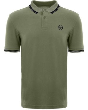 Sergio Tacchini Iconic Stripe Army Polo Shirt - Green