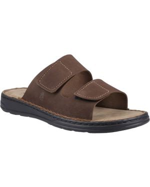 Hush Puppies Eugene Leather Sandals - Brown