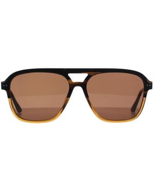 Ted Baker Aviator Horn Gradient Tb8259 - Brown