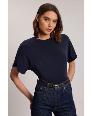 Karen Millen Wool Blend Jersey T Shirt - Blue