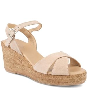 Jones Bootmaker Raelina Leather Wedged Espadrilles - Metallic