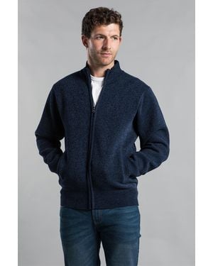 Kensington Eastside Full Zip Jumper With Faux Fur Lining - Blue