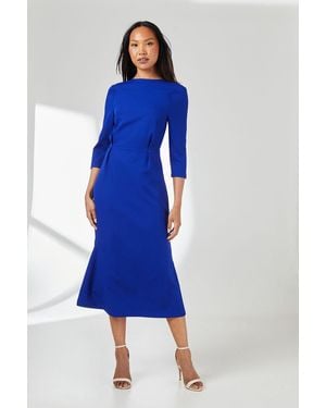 PRINCIPLES Seam Detail Midi Dress - Blue