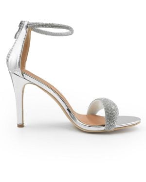 Where's That From Wheres 'Julia' High Heel Sandals With Diamante Ankle Strap - White