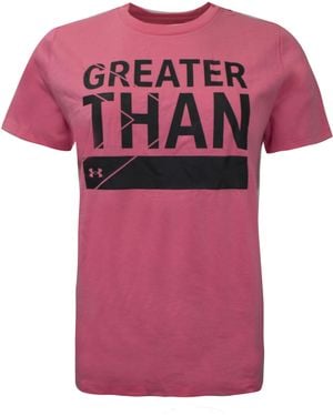 Under Armour Greather Than T-Shirt Graphic Top 1356306 668 Cotton - Pink