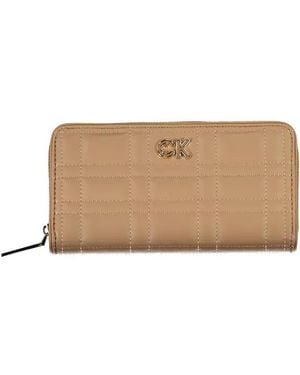 Calvin Klein Quilted Zip Wallet - Natural