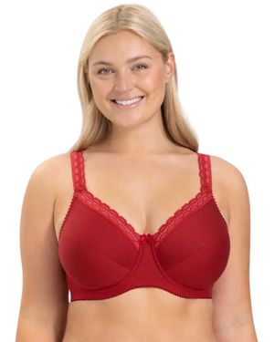 Miss Mary Of Sweden Cotton Comfort Bra - Red