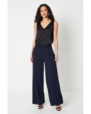 PRINCIPLES Pipe Detail Wide Leg Trouser - Blue