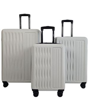 Pierre Cardin Abs Hard Shell Travel Cabin Bag Luggage Suitcase Set - Grey