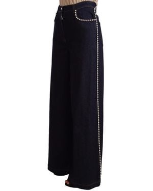Dolce & Gabbana Dark Crystal Embellished Flare Jeans Cotton - Blue