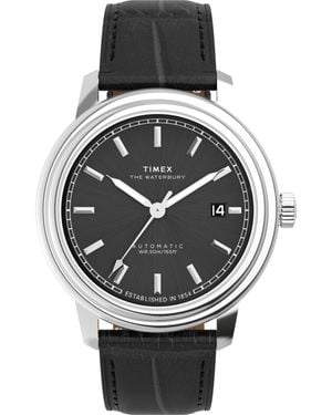 Timex Waterbury Metropolitan Watch Tw2Y23000 Leather - Grey