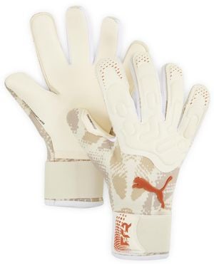 PUMA Future Pro Hybrid Goalkeeper Gloves, Alpine Snow/Fall Foliage - White