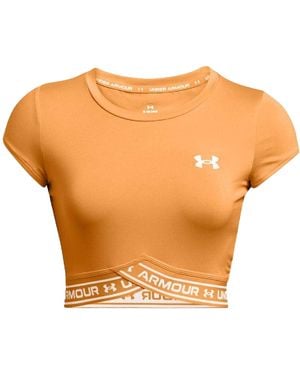 Under Armour Ladies Cross Logo Crop Top - Orange