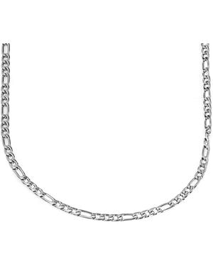 The Jewellery Stockroom Figaro 316 Steel Chain Necklace - Metallic
