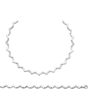 Orphelia 925 Sterling Set: Chain + Bracelet - Black
