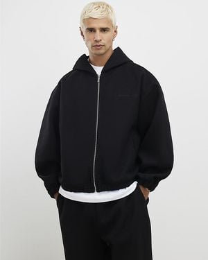 River Island Hoodie Oversized Fit Sanctuaire Felt - Blue