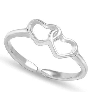 Bibei Double Heart Ring - White