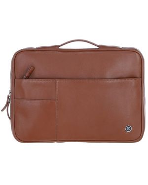 Brampton London 'Minimalist' Real Leather Organizer With Laptop Compartment - Brown