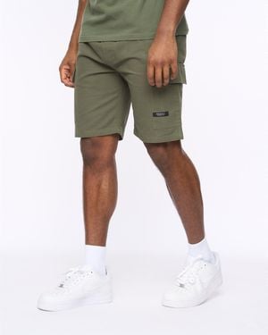 Crosshatch Utilate Elastic Waist Cargo Shorts - Green