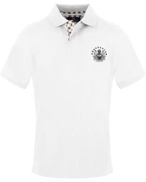 Aquascutum Collared Neck Short Sleeve Polo Shirt - White