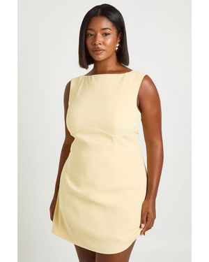 Boohoo Plus Structured A Line Mini Dress - Natural