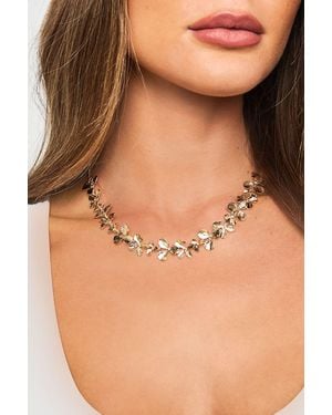 Boohoo Flower Detail Necklace - Natural