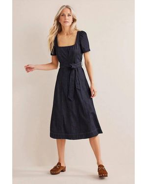 Boden Denim Square Neck Summer Dress - Blue