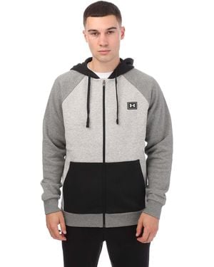 Under Armour Rival Fleece Colorblock In Grijs-zwart