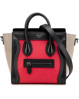 Celine Luggage Nano Tote Bag - Red
