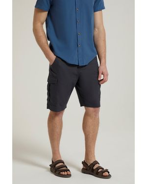 Mountain Warehouse 'Lakeside' Twill Cotton Cargo Shorts With Multiple Pockets - Blue