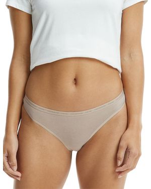 Calvin Klein 000Qd3788E Ck One Cotton 2 Pack Thongs - Brown