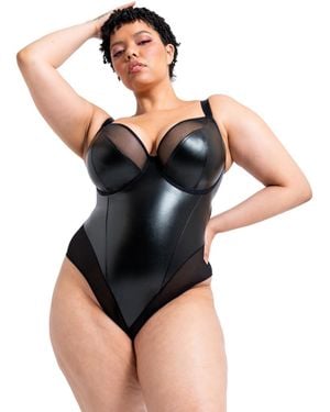 Curvy Kate Ck086704 Rebelle Plunge Body Suit - Black