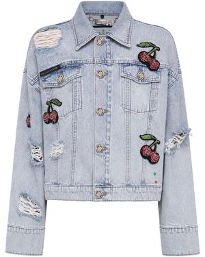 Philipp Plein Jassen ,Blauw ,Katoen Regular Jacket