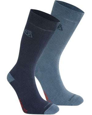 Craghoppers Adult Insect Repellent Socks (Pack Of 2) Stone) - Blue