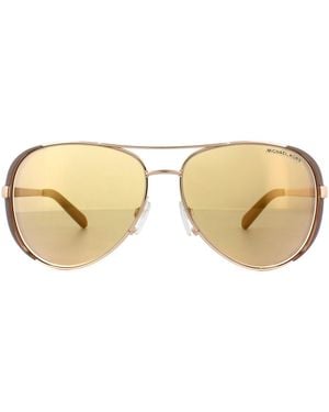Michael Kors Sunglasses Chelsea 5004 1017R1 Polished Rose Mirror Metal - Brown
