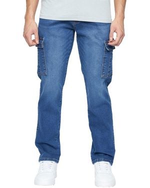 Crosshatch Kremtap Cargo Jeans - Blue
