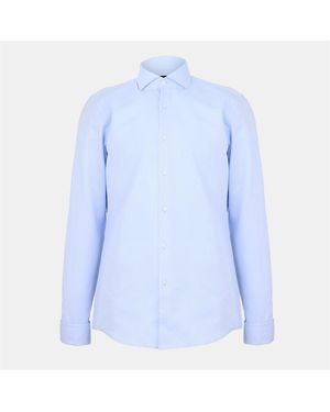 BOSS Spread Collar Long Sleeve Shirt - Blue