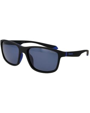 Polaroid Black Rubber Sunglasses - Blue