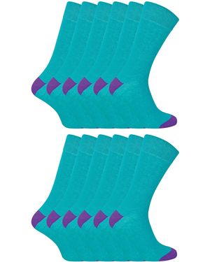 Sock Snob 12 Pair Multipack Cotton Socks - Blue