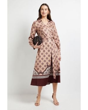 PRINCIPLES Contrast Collar Shirt Dress - Natural