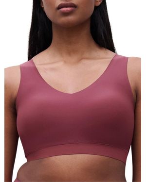Chantelle Softstretch V-Neck Jersey Crop Top - Red