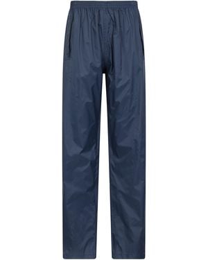 Mountain Warehouse 'Pakka' Isodry Over Trousers With Pockets Waterproof Everyday Trousers Polyamide - Blue