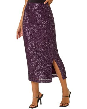D.u.s.k Sequin Pencil Skirt - Purple