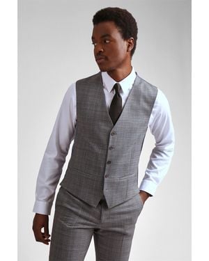Ted Baker V-Neck Regular Fit Suit Waistcoat - Grey