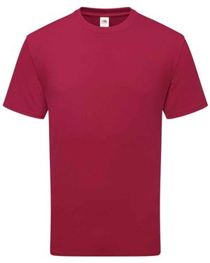 Fruit Of The Loom Adult Cotton T-Shirt (Cranberry) - Red