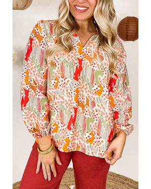 Everyday the Label Printed Long Sleeve Top - Red