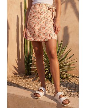 D.u.s.k Abstract Print Wrap Skirt - Brown