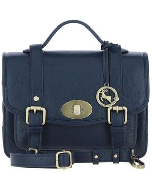 Ashwood Leather Stylish Real Large Satchel Bag - Blue