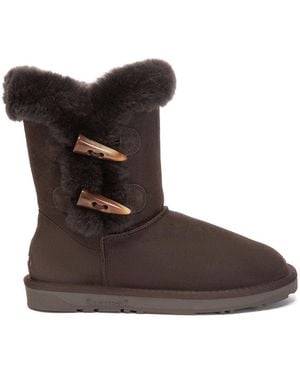 EverAu Australia Ever Au Stork Horn Toggle Button Short Boots - Brown